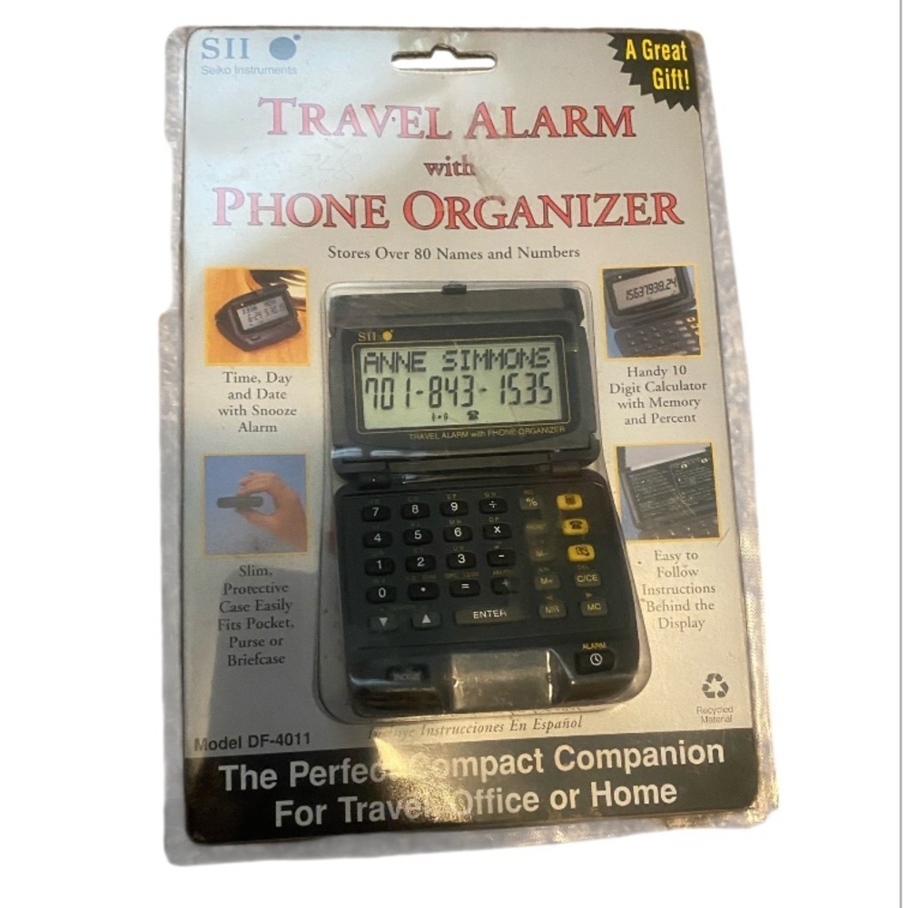 Travel Alarm phone organizer
